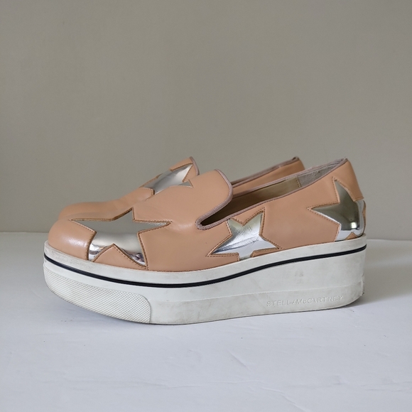 Stella McCartney Star Binx Slip-on Loafers Platform Sneakers Sz 36 US 6 Peach - Picture 6 of 16